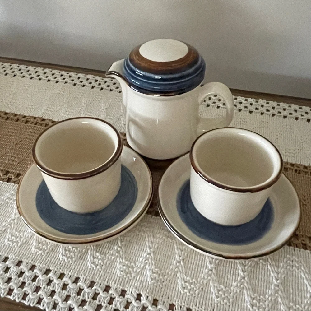 Vintage Ironstone Made In Ireland Kerry Creamer & Two Espresso and Saucer Sets
